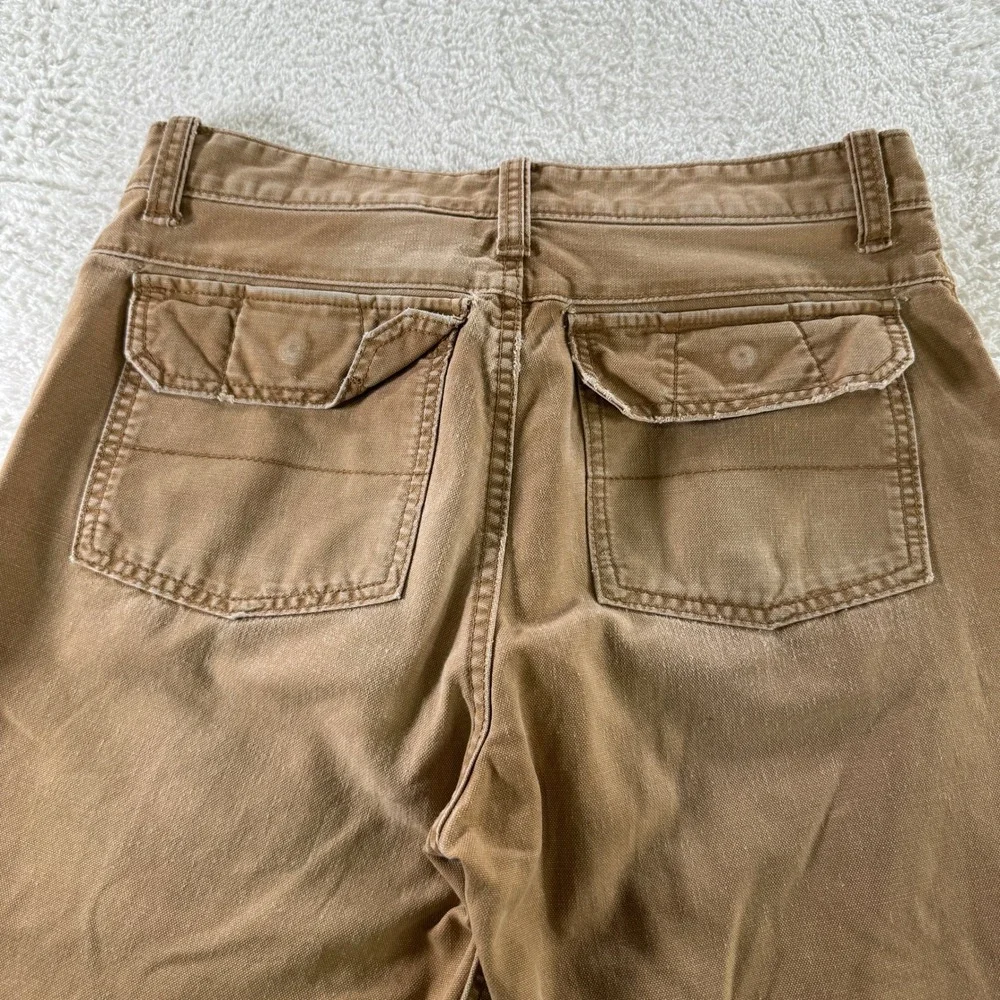 Eddie Bauer Pants Men's 34x32 Brown Canvas‎ Tan Beige Work Khaki Double Knee